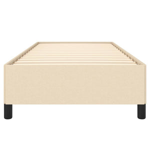 Sängram utan madrass gräddvit 90x190 cm tyg