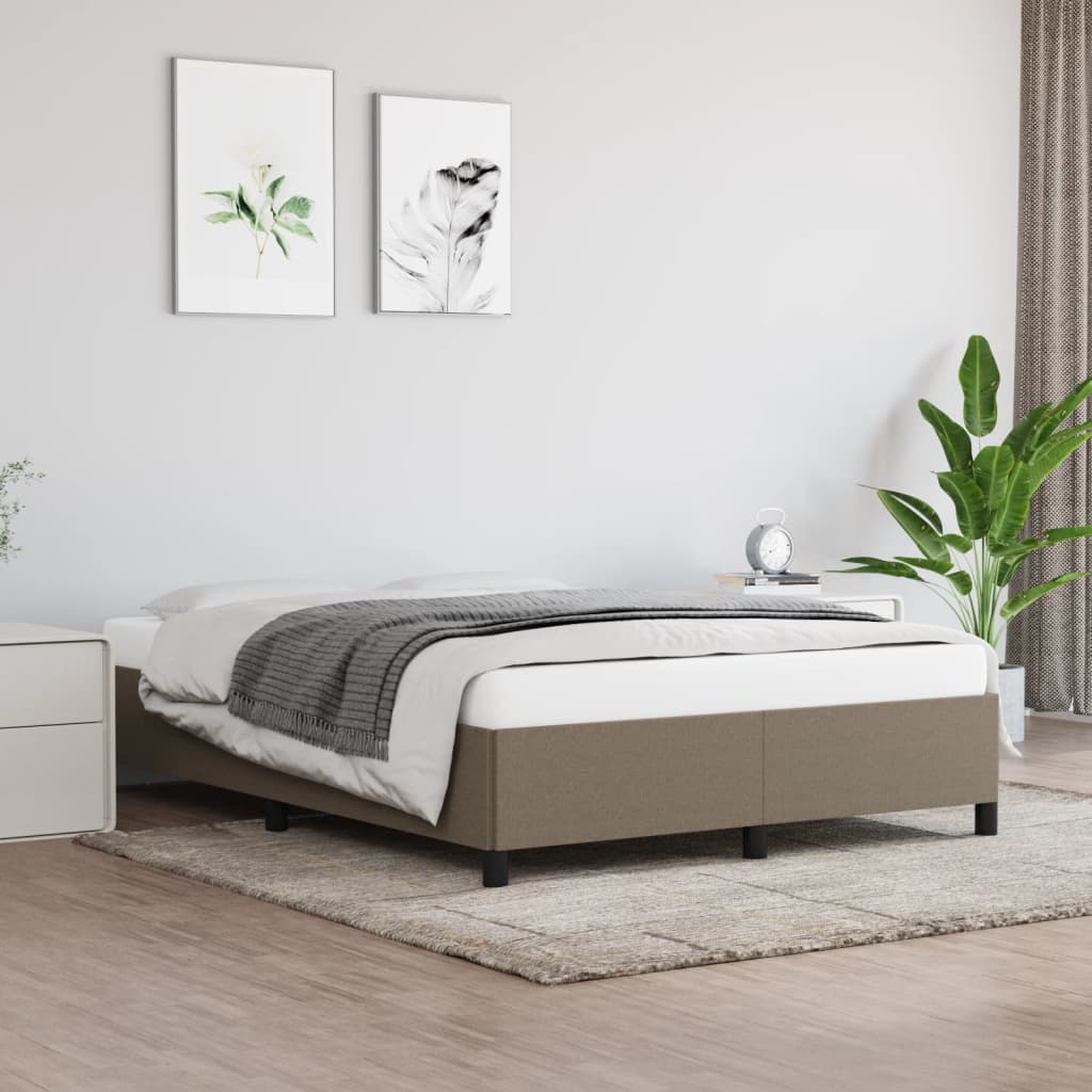 Sängram utan madrass taupe 140x200 cm tyg