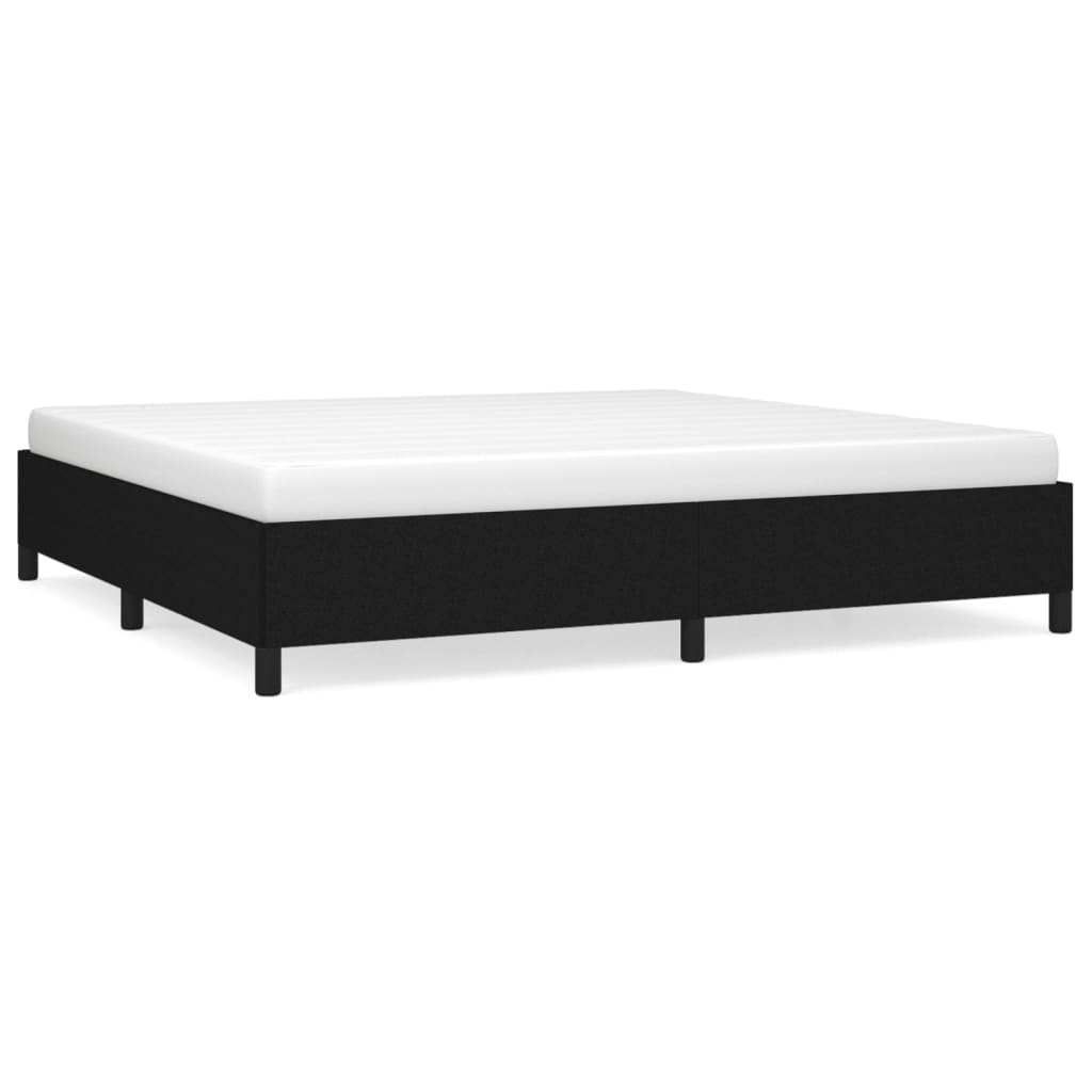 Sängram utan madrass svart 200x200 cm tyg