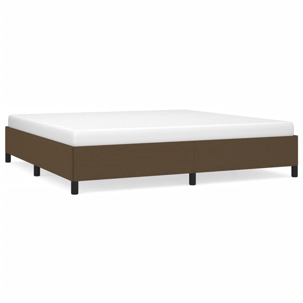 Sängram utan madrass mörkbrun 200x200 cm tyg