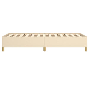 Sängram utan madrass gräddvit 90x190 cm tyg