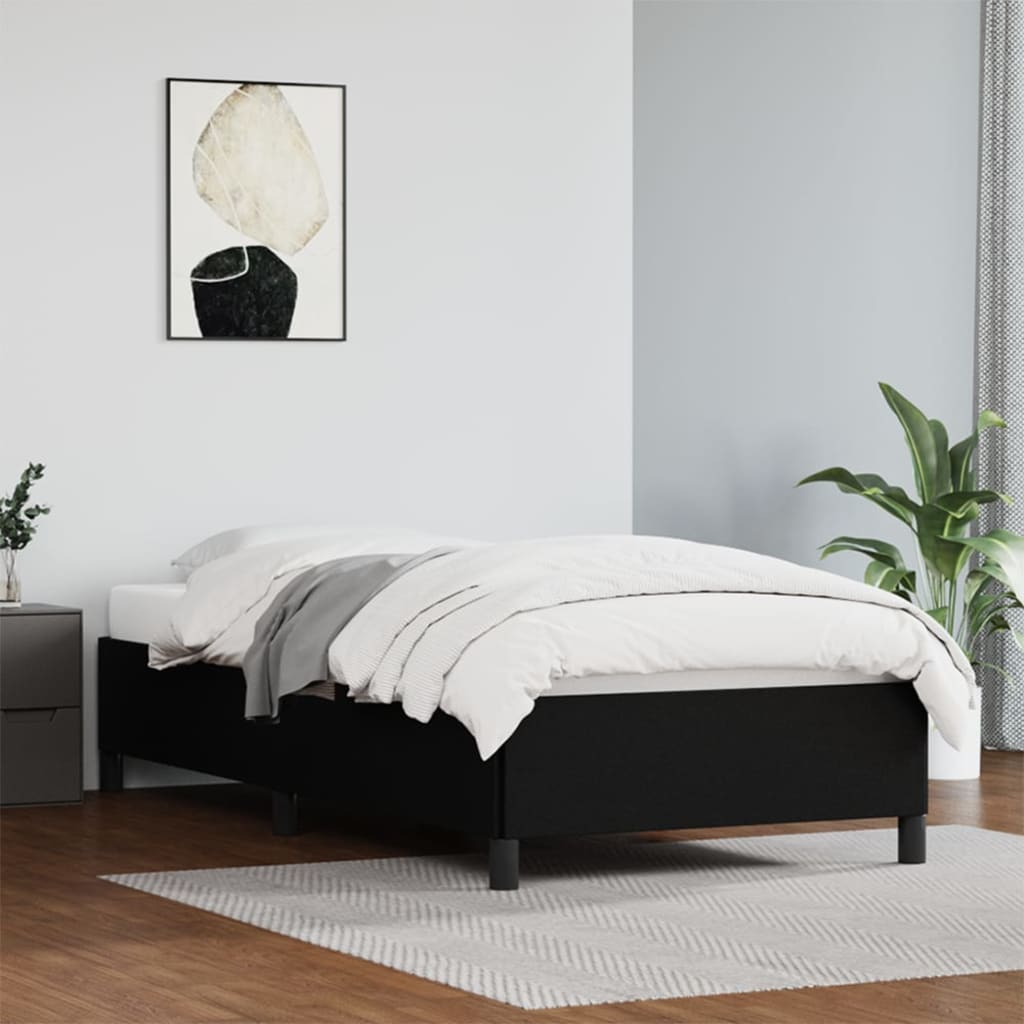 Sängram svart 100x200 cm konstläder