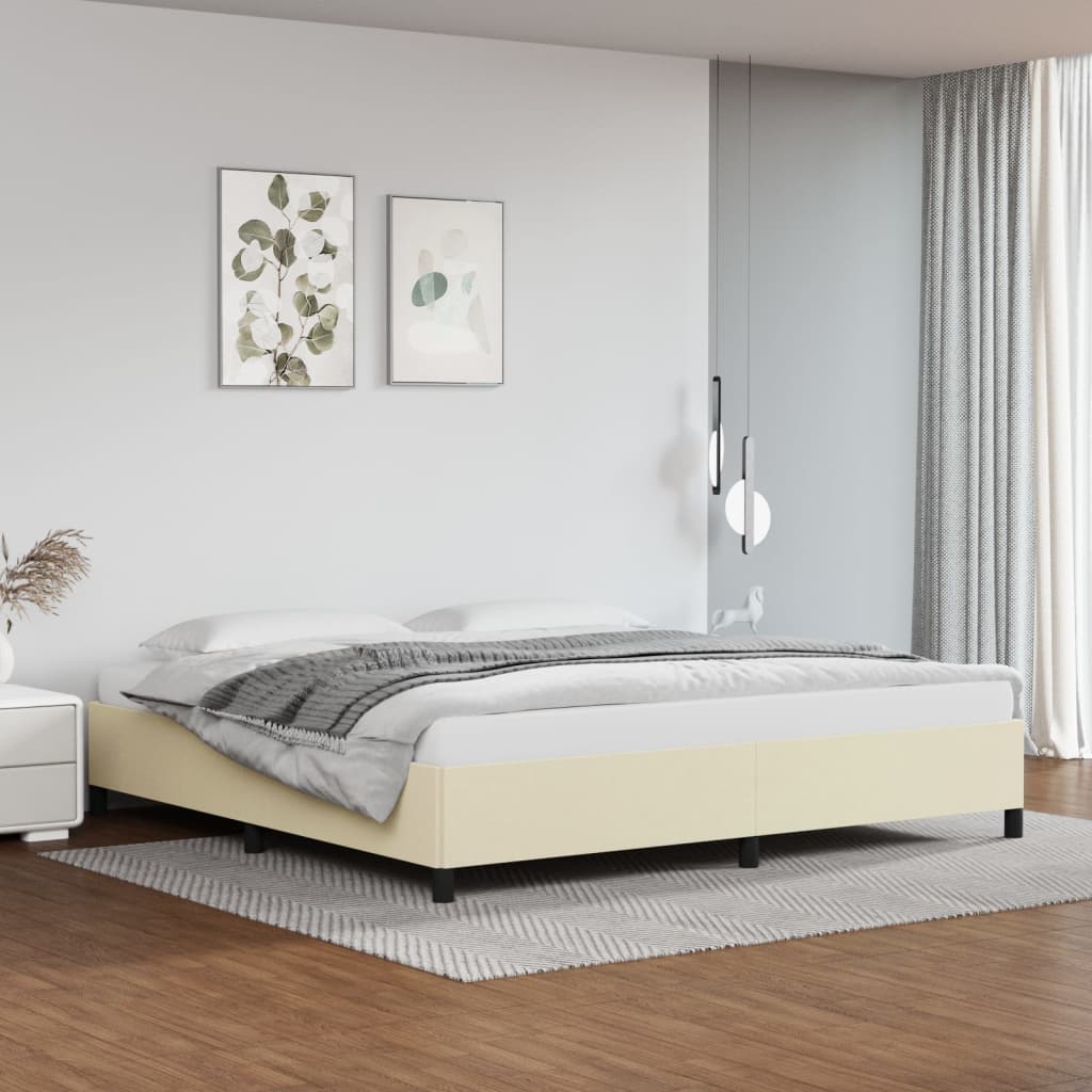 Sängram gräddvit 200x200 cm konstläder