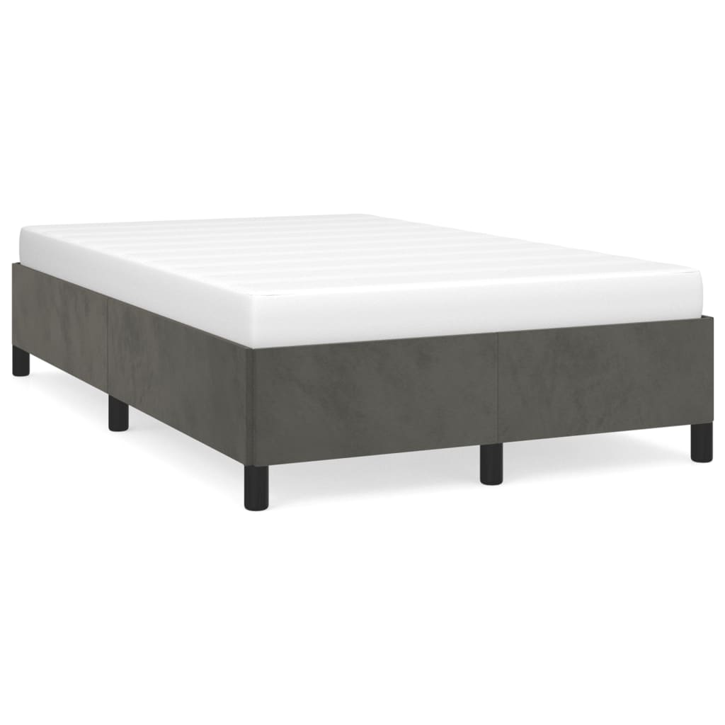 Sängram utan madrass mörkgrå 120x200 cm sammet