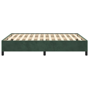 Sängram utan madrass mörkgrön 140x190 cm sammet