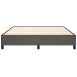 Sängram utan madrass mörkgrå 160x200 cm sammet