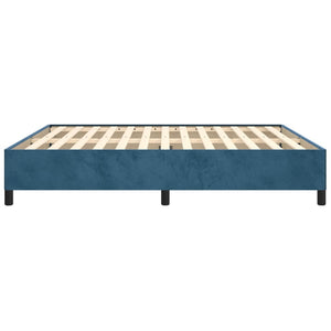 Sängram utan madrass mörkblå 180x200 cm sammet