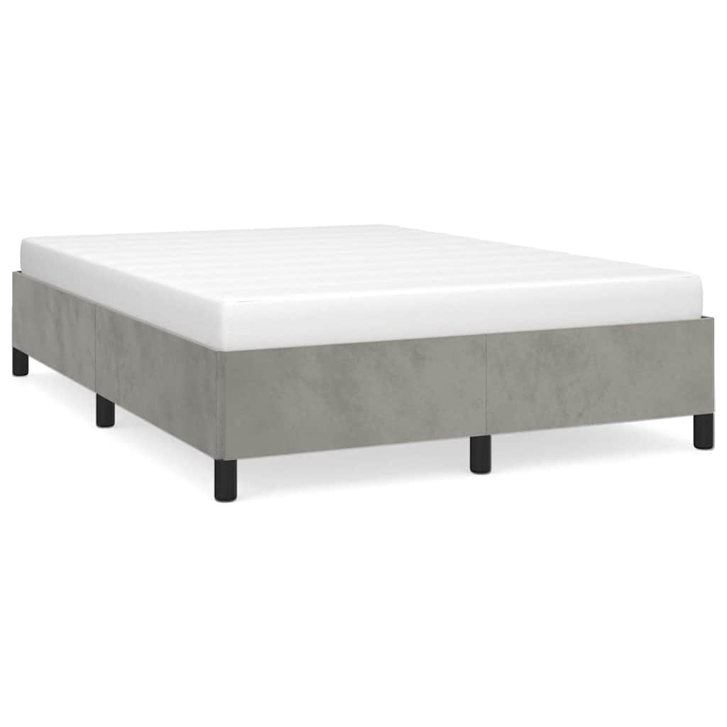 Sängram utan madrass ljusgrå 152x203 cm queen size sammet