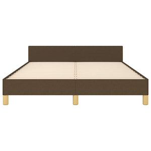 Sängram utan madrass mörkbrun 140x190 cm tyg