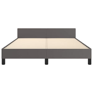 Sängram med huvudgavel utan madrass grå 140x190 cm