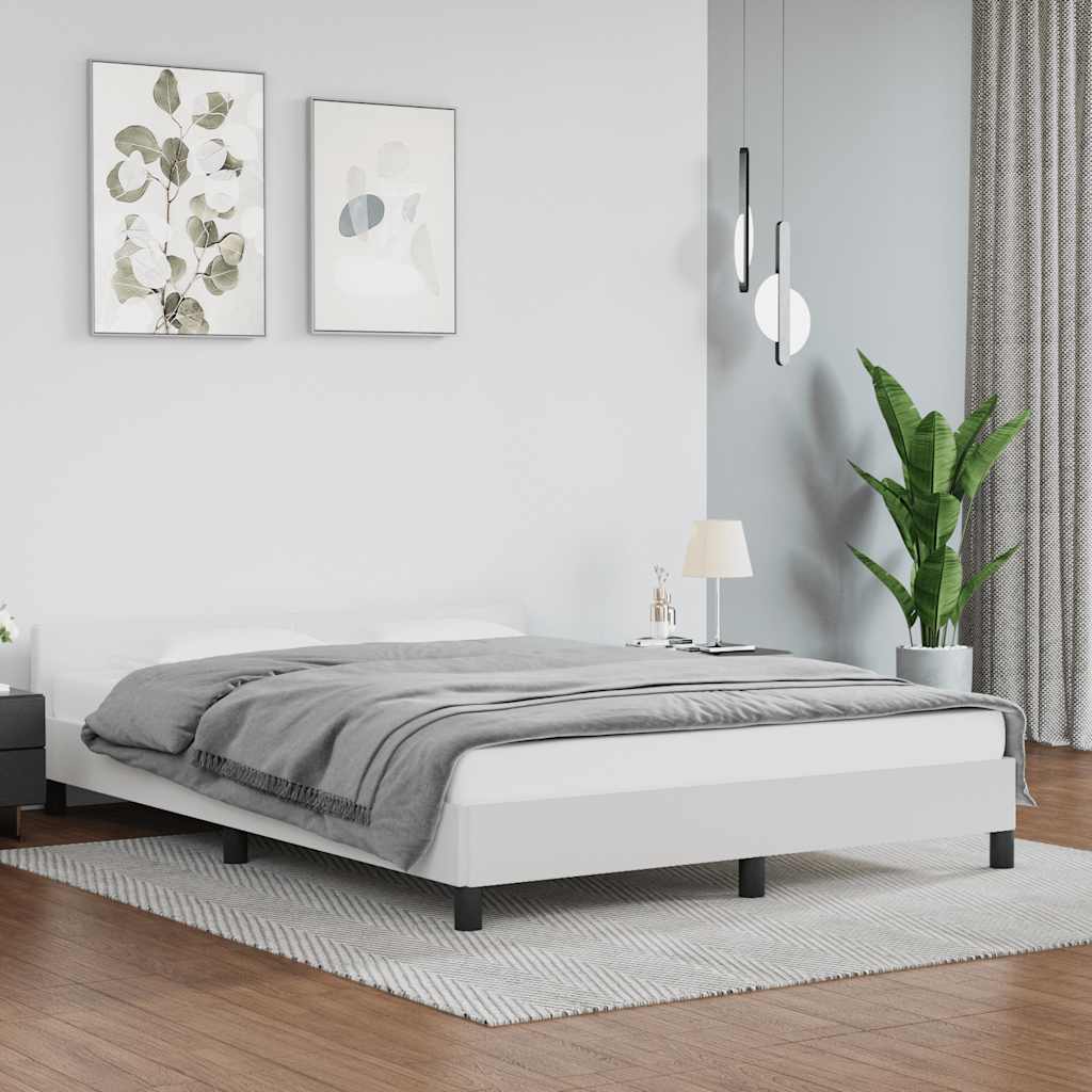 Sängram med huvudgavel utan madrass vit 140x200 cm