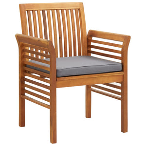 Matgrupp för trädgården med dynor 5 delar massivt akaciaträ