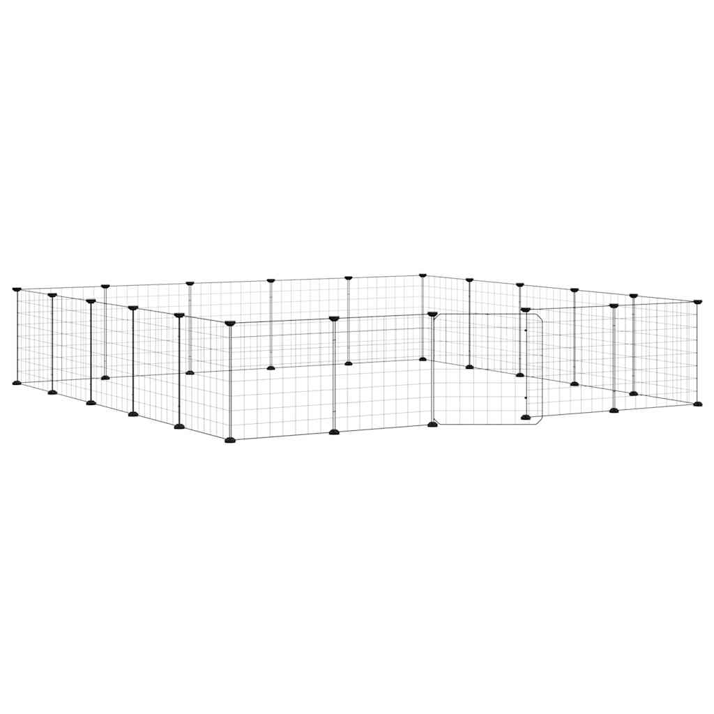Hundgård svart 20 paneler 35x35 cm stål