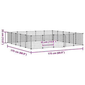 Hundgård svart 20 paneler 35x35 cm stål