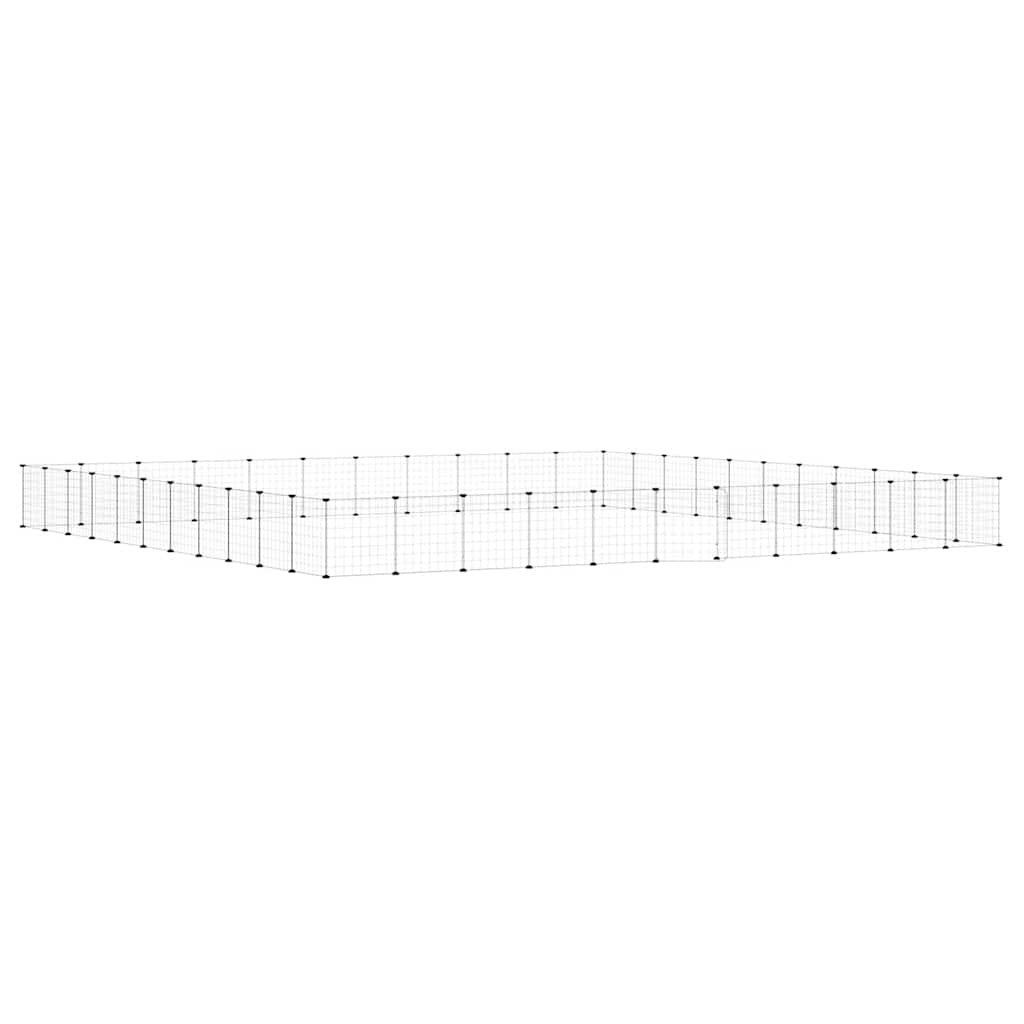 Hundgård svart 44 paneler 35x35 cm stål