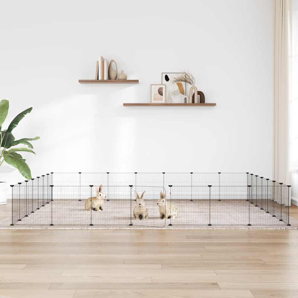 Hundgård svart 28 paneler 35x35 cm stål