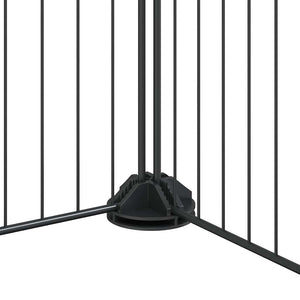 Hundgård svart 44 paneler 35x35 cm stål