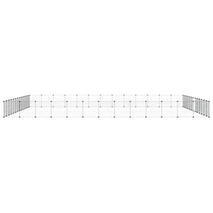 Husdjursbur svart 52 paneler 35x35 cm stål