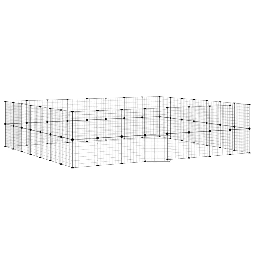 Hundgård svart 60 paneler 35x35 cm stål