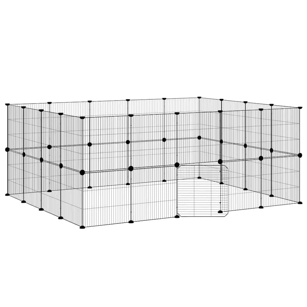 Hundgård svart 36 paneler 35x35 cm stål