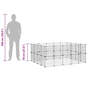 Hundgård svart 36 paneler 35x35 cm stål