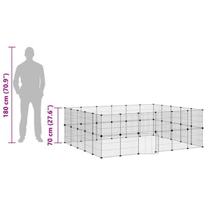 Hundgård svart 44 paneler 35x35 cm stål