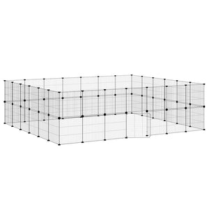 Husdjursbur svart 52 paneler 35x35 cm stål