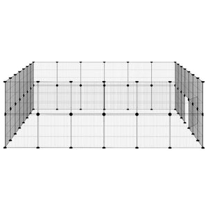 Husdjursbur svart 52 paneler 35x35 cm stål