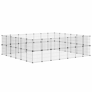 Husdjursbur svart 52 paneler 35x35 cm stål