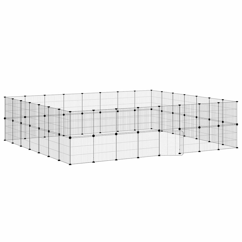 Hundgård svart 60 paneler 35x35 cm stål