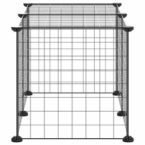 Husdjursbur svart 8 paneler 35x35 cm stål