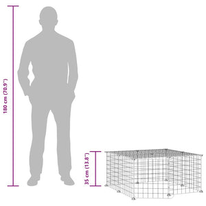 Husdjursbur svart 12 paneler 35x35 cm stål