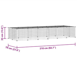 Hundgård svart 28 paneler 35x35 cm stål