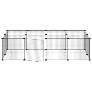 Hundgård svart 20 paneler 35x35 cm stål