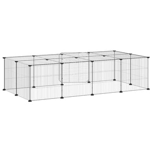 Hundgård svart 20 paneler 35x35 cm stål