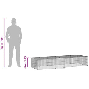 Hundgård svart 28 paneler 35x35 cm stål