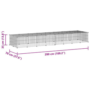 Hundgård svart 36 paneler 35x35 cm stål