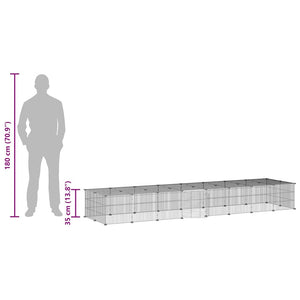Hundgård svart 36 paneler 35x35 cm stål