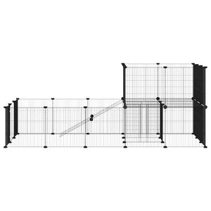 Hundgård svart 36 paneler 35x35 cm stål