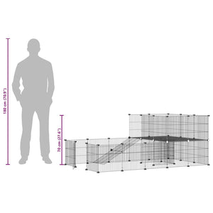 Hundgård svart 36 paneler 35x35 cm stål
