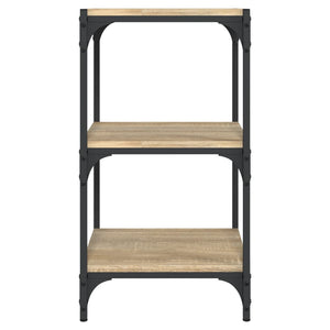 Bokhylla sonoma-ek 40x33x70,5 cm konstruerat trä och stål