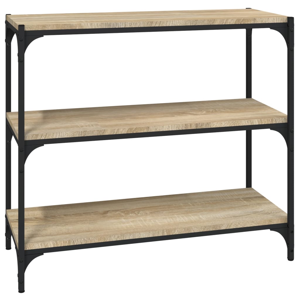 Bokhylla sonoma-ek 80x33x70,5 cm konstruerat trä och stål