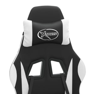 Snurrbar gamingstol svart och vit konstläder