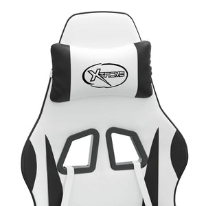 Snurrbar gamingstol vit och svart konstläder