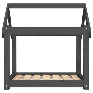 Hundbädd grå 71x55x70 cm massiv furu