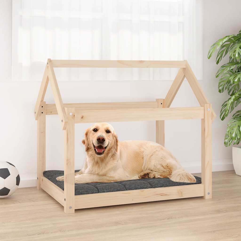 Hundbädd 81x60x70 cm massiv furu