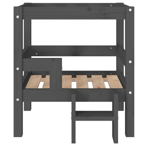 Hundbädd grå 55,5x53,5x60 cm massiv furu