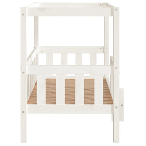 Hundbädd vit 95,5x73,5x90 cm massiv furu