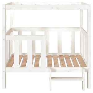 Hundbädd vit 105,5x83,5x100 cm massiv furu