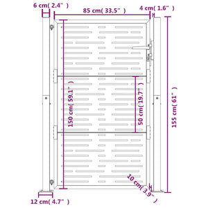 Trädgårdsgrind 100x150 cm cortenstål fyrkantig design